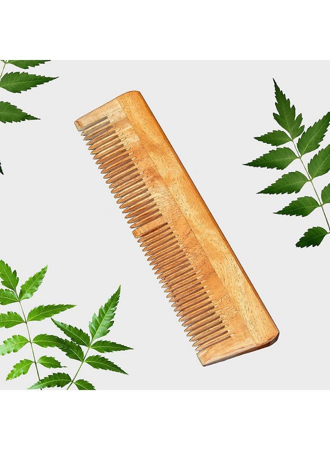 WITSOUL Neem Wood Comb Anti-Dandruff Comb For Men And Women, Brown color (SET OF 4) - Image 3