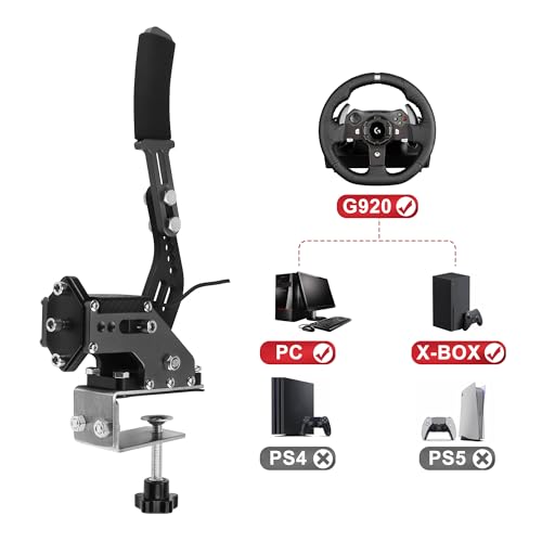 ANDO RACING Upgrade 2-in-1 64 Bit USB Handbrake for G920 Compatible with Xbox/Xbox series S/Xbox series X + PC Computer System for Simulated Racing Games with Non-Contact Plus Hall Sensor and Clamp(Black) - Image 1
