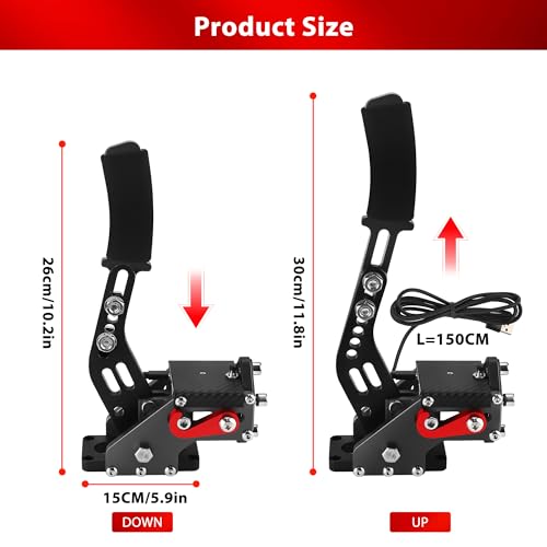 ANDO RACING Upgrade 2-in-1 64 Bit USB Handbrake for G920 Compatible with Xbox/Xbox series S/Xbox series X + PC Computer System for Simulated Racing Games with Non-Contact Plus Hall Sensor and Clamp(Black) - Image 5