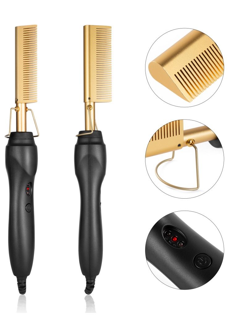 DubaiGallery 2 in 1 electric comb straightener, hot comb straightener with adjustable temperature  - Image 5