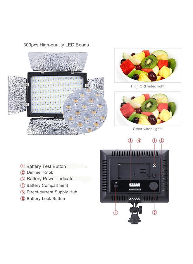 NIBEMINENT Video Photography Light Lamp Panel With 300 LED 17x16x5.5cm Multicolour  - Image 4