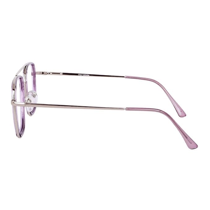 Dervin Blue Light Blocking Blue Cut Zero Power anti-glare Retro Square Eyeglasses, Frame for Eye Protection from UV by Computer/Tablet/Mobile/Laptop (Purple) - Image 3