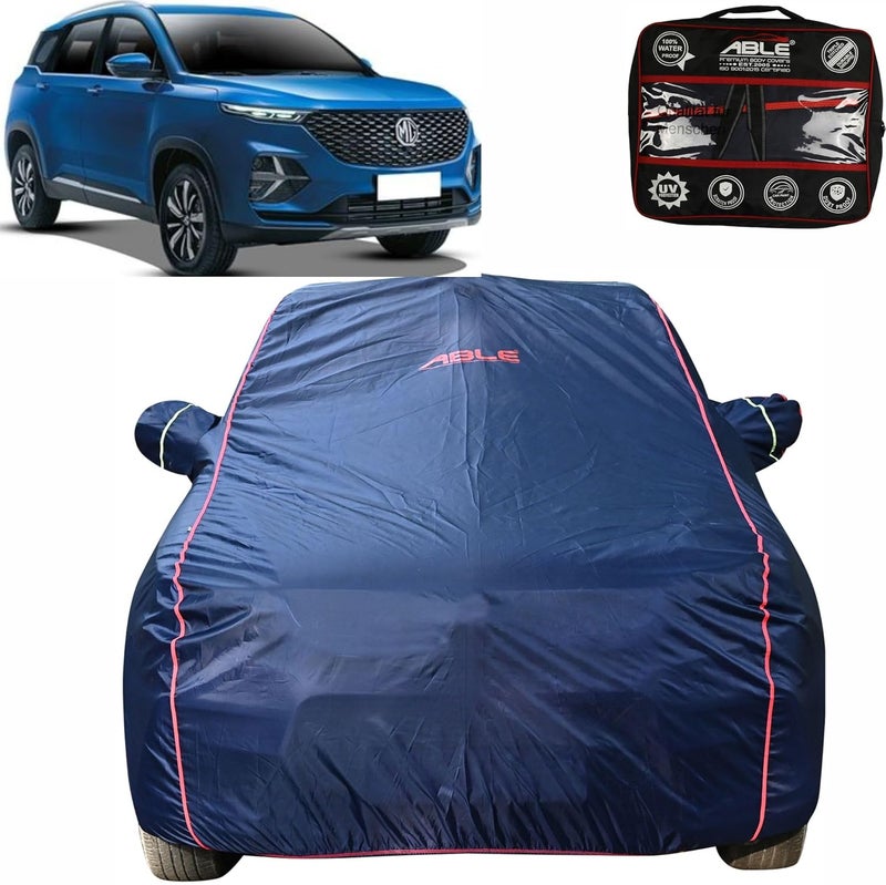 Able Parashuit Blue WR Series Car Body Cover with Mirror Pockets and Driver Door Zipper Compatible for MG Hector Plus (2020 to Till Now Model) - Image 1