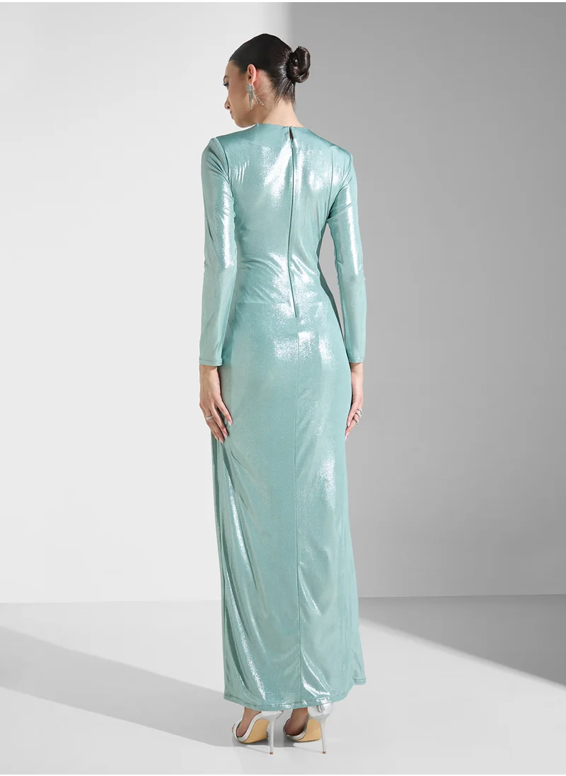 جولدن ابل Vneck 2Pcs Set Maxi Dress