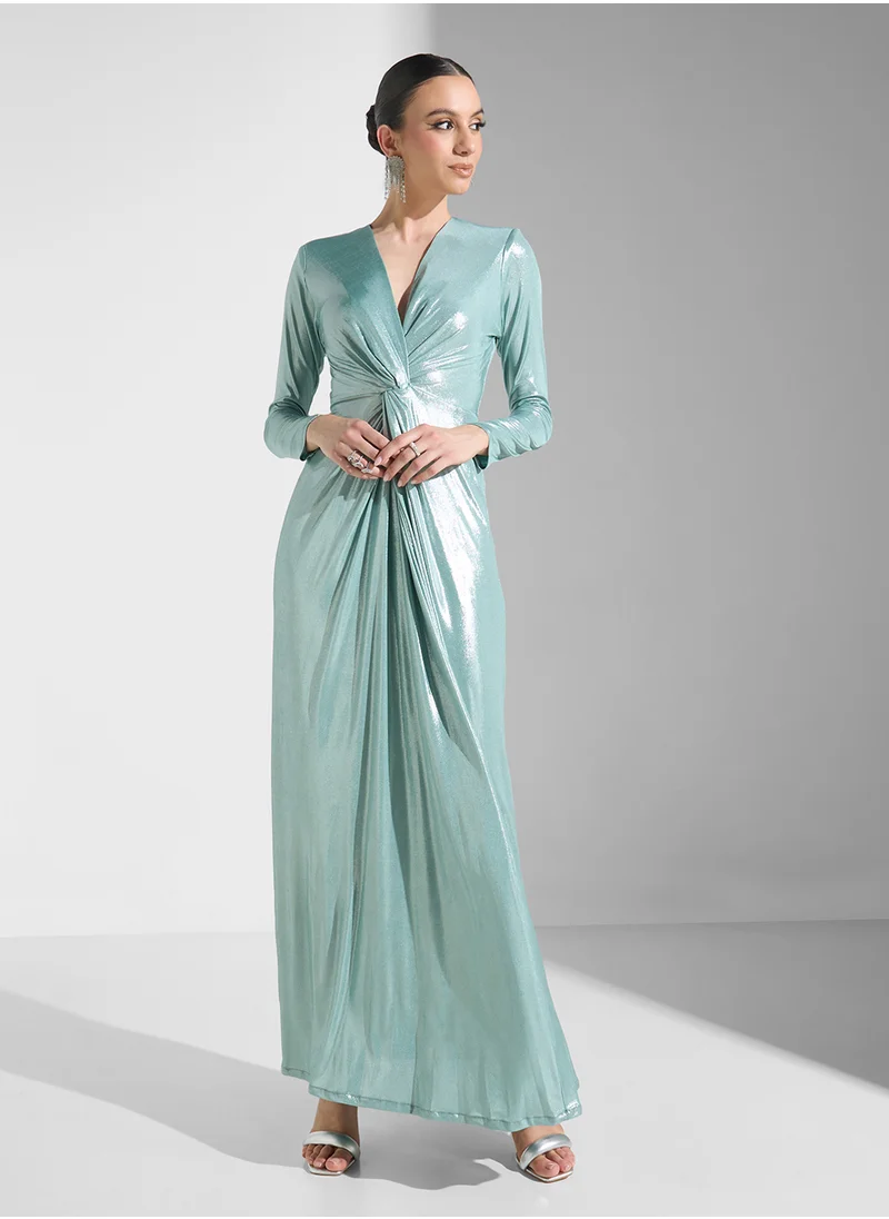 جولدن ابل Vneck 2Pcs Set Maxi Dress