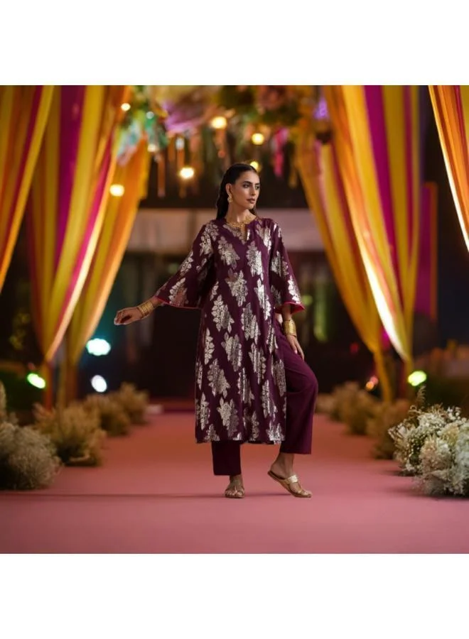 trueBrowns Black Dupion Silk Kurta Pant Set