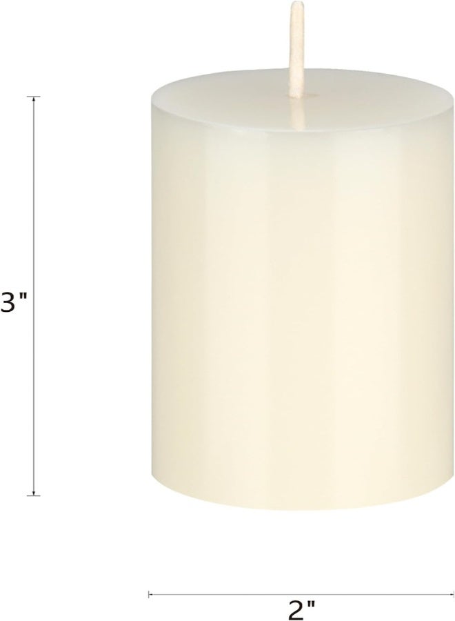 AKDC Mega Candles 1 Pc Unscented Ivory Round Pillar Candle, Hand Poured Premium Wax Candles 2 Inch X 3 Inch, Home Décor, Wedding Receptions, Baby Showers, Birthdays, Celebrations, Party Favors & More - Image 5