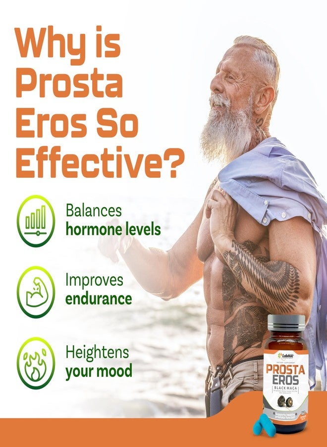 Prosta Eros - ProstaEros- Prostate Support Supplement - 7 Natural Ingredients- Black Maca, Saw Palmetto, Mashua, Cat's Claw, Gingseg, Black Nettle and Zinc. Capsules 60 Count (Pack of 1) - Image 4