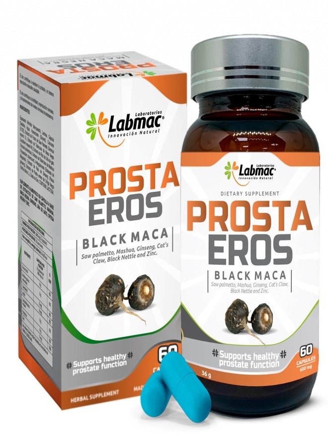 Prosta Eros - ProstaEros- Prostate Support Supplement - 7 Natural Ingredients- Black Maca, Saw Palmetto, Mashua, Cat's Claw, Gingseg, Black Nettle and Zinc. Capsules 60 Count (Pack of 1) - Image 1