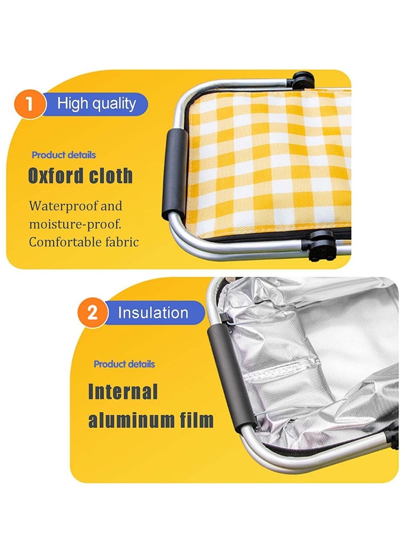 Generic Foldable Picnic Basket,Leak Proof Collapsible Cooler Bag With Lid Premium Insulated Organizer Storage Basket For Outdoor Adventures, Family Gatherings, Camping, Barbecue  - Image 3
