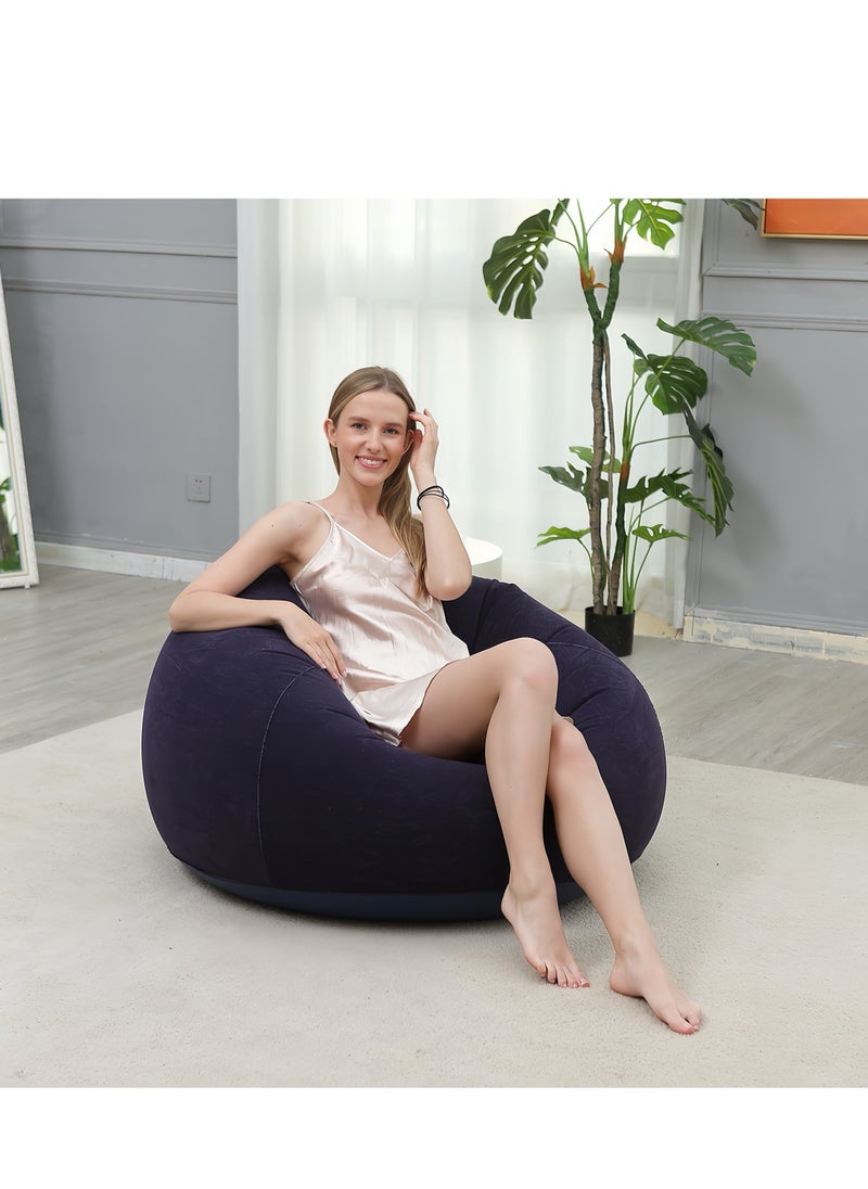 Lee Yon Inflatable Bean Bag Chair with air pump,Portable Foldable Lazy Sofa Lounger,Washable Couch Indoor Outdoor for Kids Adults, Blue，103 x 60 cm  - Image 3