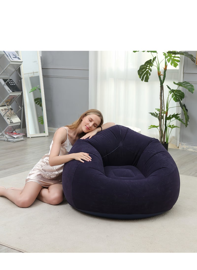 Lee Yon Inflatable Bean Bag Chair with air pump,Portable Foldable Lazy Sofa Lounger,Washable Couch Indoor Outdoor for Kids Adults, Blue，103 x 60 cm  - Image 4