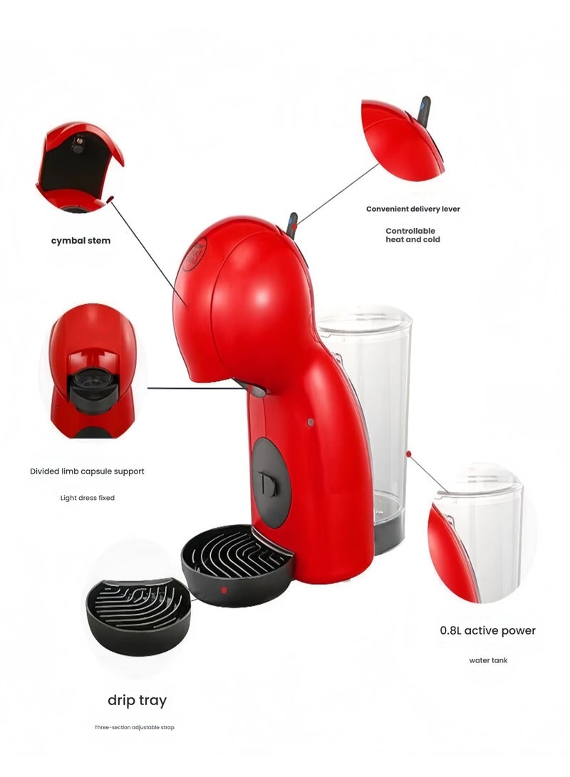 دولسي قوستو نستله كبسولة آلة القهوة دولتشي غوستو Duoqu Cool Piccolo XS Little Star، عائلة شبه أوتوماتيكية، 9781joy، Cherry Red - Image 2