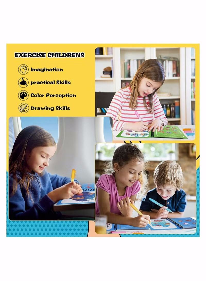 1 Pieces Water Draw Books Water Pen Coloring Books with 1 Pieces Pens - Image 2