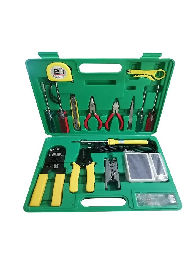 A kit consisting of 25 integrated pieces for easy connection of networks, internet cables and telephones / STX100 