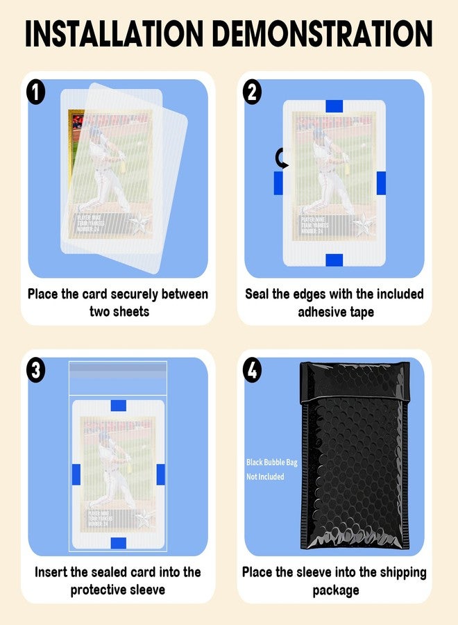 Prilino 200ct Trading Card Shipping Protectors - 3.5" x 4.5" White Graded Card Sleeves for Mailing, Premium Lightweight & Reusable Shipping Supplies for Top Loaders, Semi-Rigids, Plastic Card Protector - Image 5