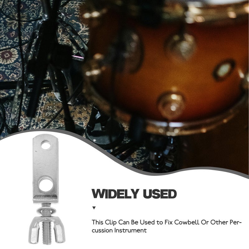 2pcs Metal Cowbell Clip For Drum Set Cowbell Mount Bracket Drum Hardware Cowbell Holder For Drums Drum Set Accessory Music Instrument Part Drum Kit Cowbell Clamp - Image 4
