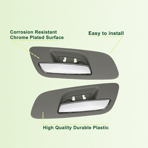 omoZone 2pcs Interior Door Handles Without Hole Front Left &Right Side Gray Titanium Compatible with 2007-2014 Chevrolet Chevy Silverado 1500 2500 3500 Avalanche Suburban Tahoe, GMC Sierra Yukon - Image 4
