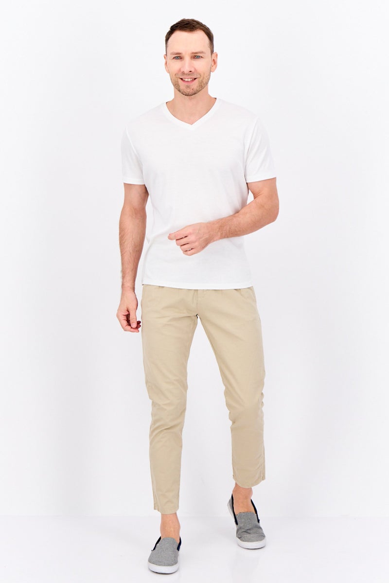Sorbino Men Regular Fit Solid Straight Leg Pants, Beige  - Image 4