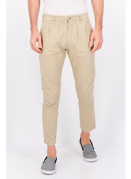 Sorbino Men Regular Fit Solid Straight Leg Pants, Beige  - Image 1