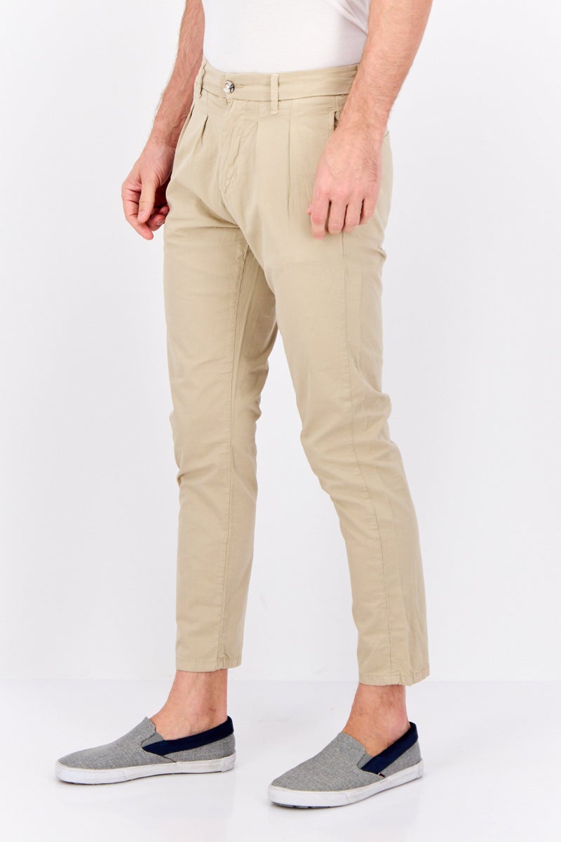 Sorbino Men Regular Fit Solid Straight Leg Pants, Beige  - Image 2