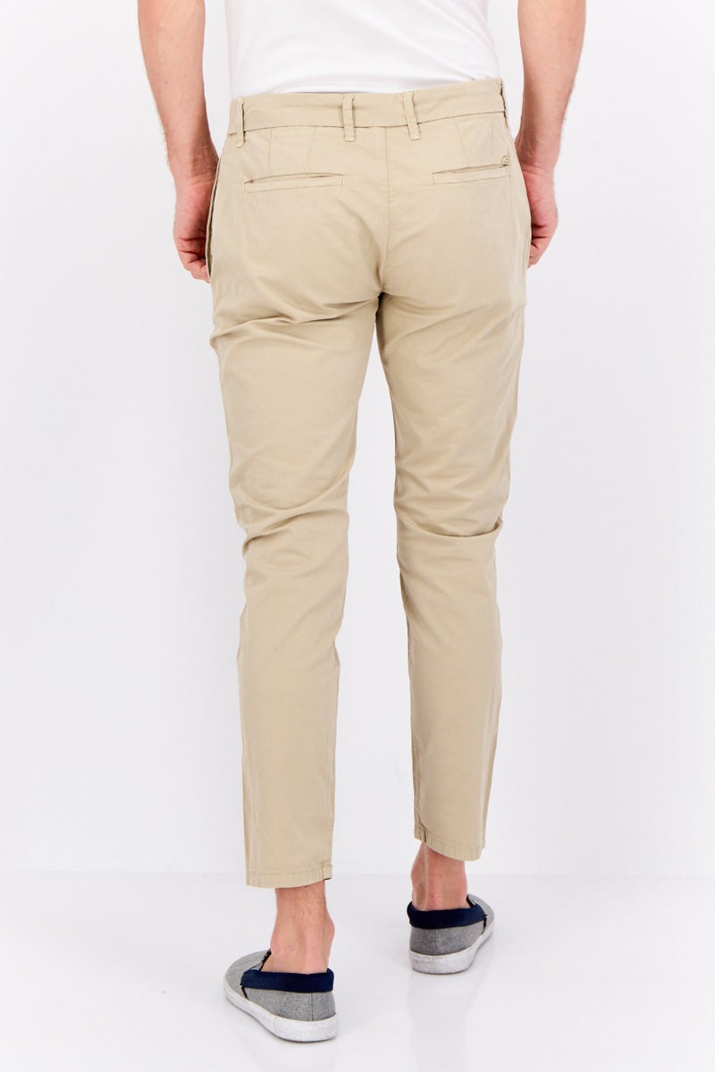 Sorbino Men Regular Fit Solid Straight Leg Pants, Beige  - Image 3