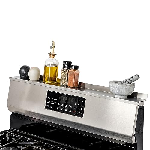 STOVE SHELF StoveShelf 20 Apartment Length Stainless Steel Finish Magnetic Shelf for Kitchen Stove  Kitchen Storage Solution with Zero Installation  Over Stove Spice Rack Organizer 