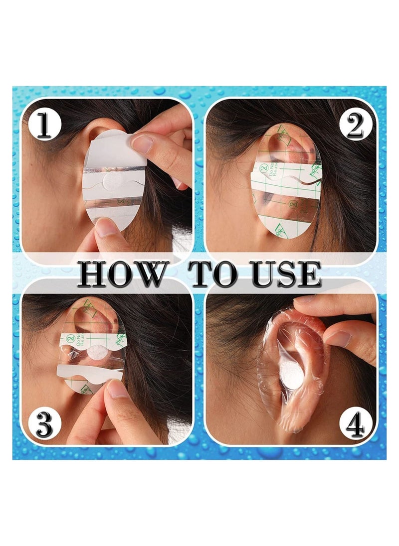 Generic 60 Pieces Baby Waterproof Ear Stickers Ear Covers for Swimming Shower Ear Protectors with Ear Plugs for Kids Newborn Disposable Ear Covers for Shower Surfing Snorkeling and Other Water Sports  - Image 3