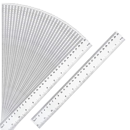 DUIJINYU 30 Packs Clear Plastic Ruler 12 Inch with Centimeter and Millimeter, Metric Rulers Bulk for Kids Classroom School Office - Image 1