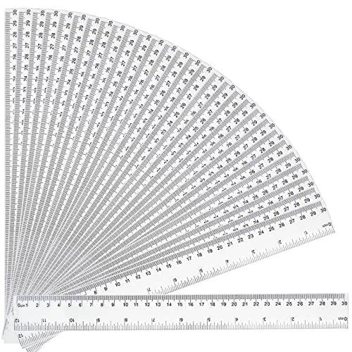 DUIJINYU 30 Packs Clear Plastic Ruler 12 Inch with Centimeter and Millimeter, Metric Rulers Bulk for Kids Classroom School Office - Image 4