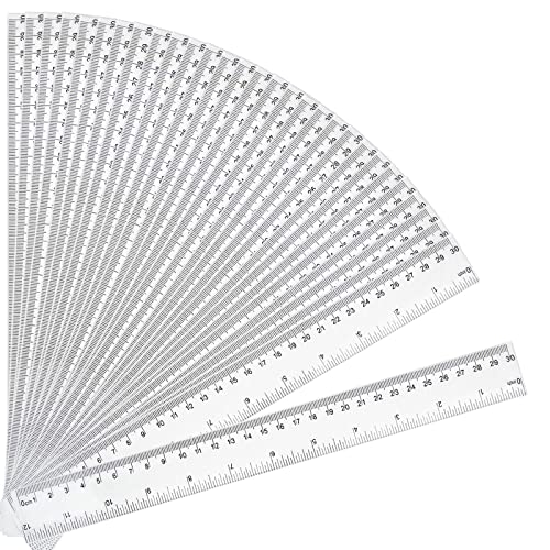 DUIJINYU 30 Packs Clear Plastic Ruler 12 Inch with Centimeter and Millimeter, Metric Rulers Bulk for Kids Classroom School Office - Image 5