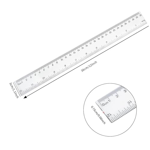 DUIJINYU 30 Packs Clear Plastic Ruler 12 Inch with Centimeter and Millimeter, Metric Rulers Bulk for Kids Classroom School Office - Image 2