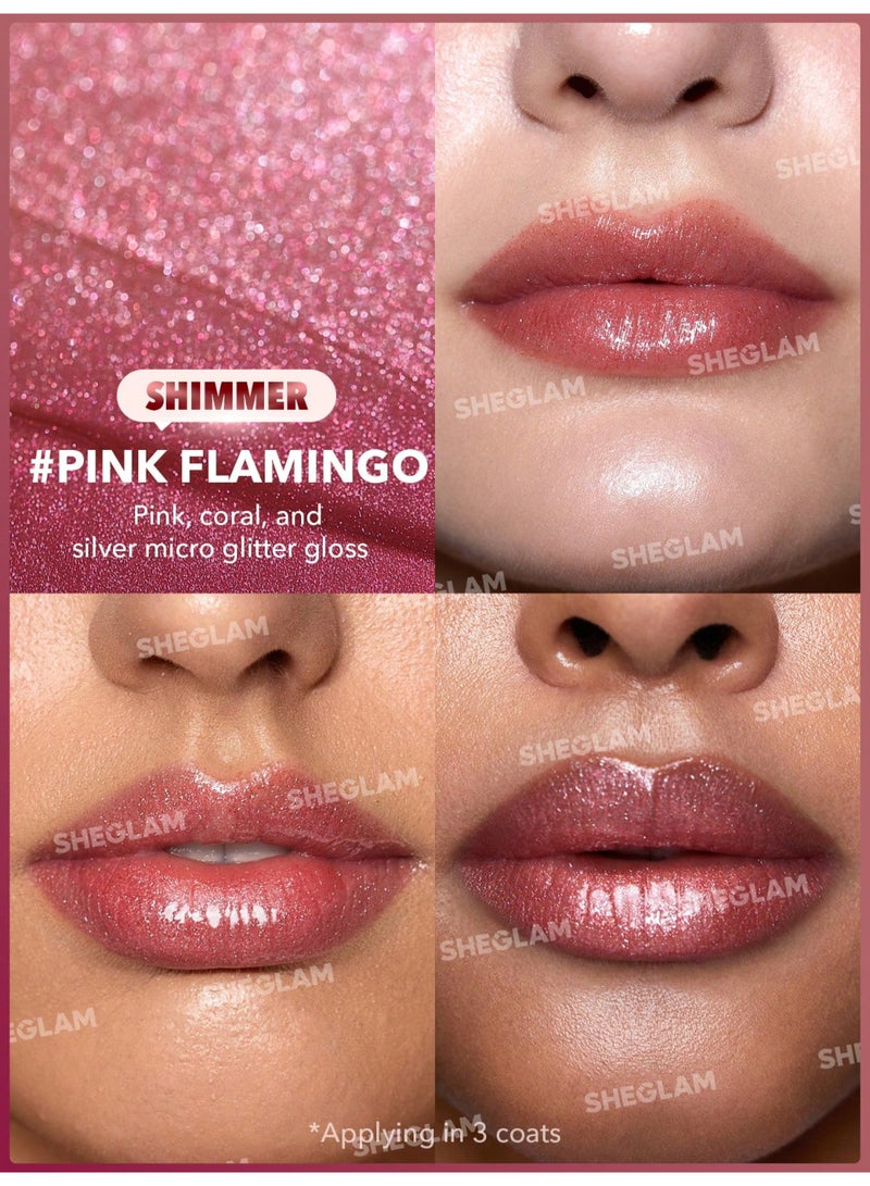SHEGLAM SG Pout-Perfect Shimmer Lip Plumper - Pink Flamingo - Image 3