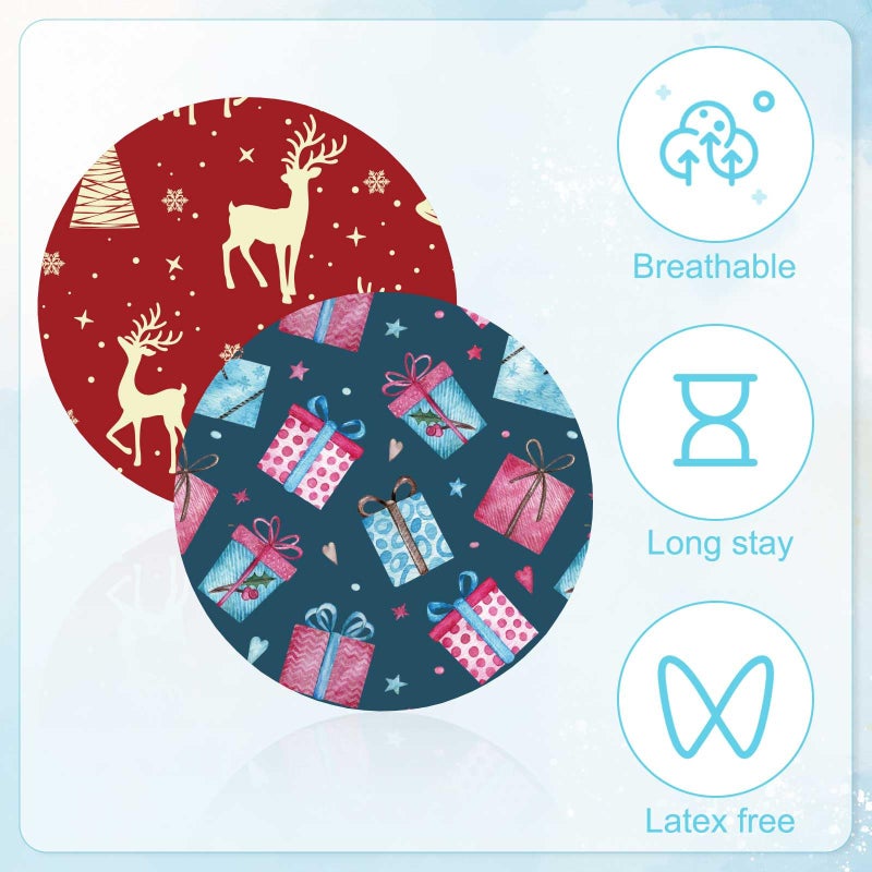 XIHIRCD 25pcs Sensor Covers, Christmas Theme Tape Waterproof Sensor Patches Stickers 5 Patterns Non-Woven Fabric Sensor Adhesive Patches for CGM Libre 2 or 3 Overpatch - Image 3