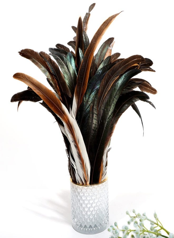 THARAHT 50PCS Rooster Coque Tail Feathers Bulk Natural 12-14Inch 30-35cm for Crafting Wedding Gras Masquerade Party Performances DIY Decoration Rooster Tail Feather,Natural - Image 5