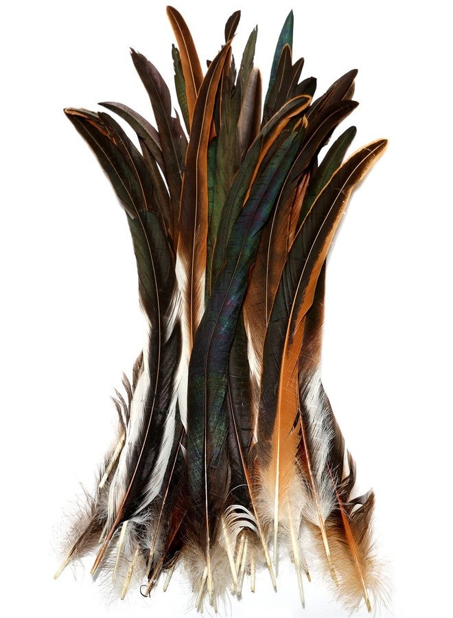THARAHT 50PCS Rooster Coque Tail Feathers Bulk Natural 12-14Inch 30-35cm for Crafting Wedding Gras Masquerade Party Performances DIY Decoration Rooster Tail Feather,Natural - Image 1