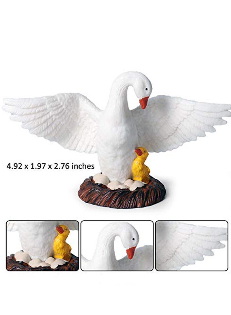 SYOSI Farm Animals Goose Figurines, Simulated Farm Life Realistic Plastic Animals for Collection Educational Props Duck Toy Figurine for Kids Ages 3 and Above - Image 3