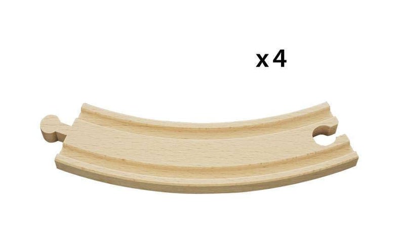 BRIO World 33342 - Large Curved Wooden Tracks | 4-Piece Toy Train Set Extension | Compatible with All BRIO Railway Toys | Safety Tested and Approved | Ideal for Kids Ages 3 and Up - Image 2