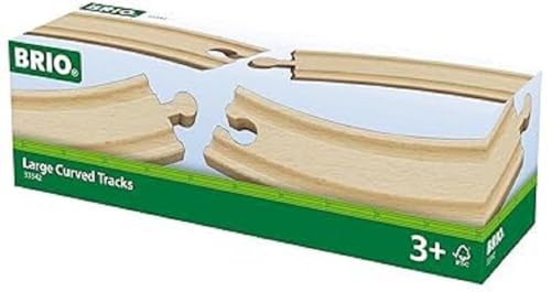 BRIO World 33342 - Large Curved Wooden Tracks | 4-Piece Toy Train Set Extension | Compatible with All BRIO Railway Toys | Safety Tested and Approved | Ideal for Kids Ages 3 and Up - Image 5