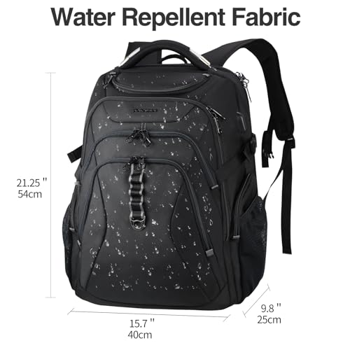 KROSER Travel Laptop Backpack 18.4 Inch XXXL Gaming Backpack with Hard Shell Saferoom RFID Pockets Water-Repellent Business College Daypack Stylish Laptop Bag for Men/Women-Black - Image 3