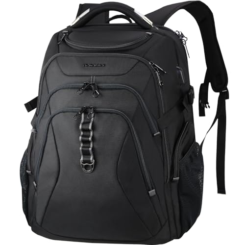 KROSER Travel Laptop Backpack 18.4 Inch XXXL Gaming Backpack with Hard Shell Saferoom RFID Pockets Water-Repellent Business College Daypack Stylish Laptop Bag for Men/Women-Black - Image 1