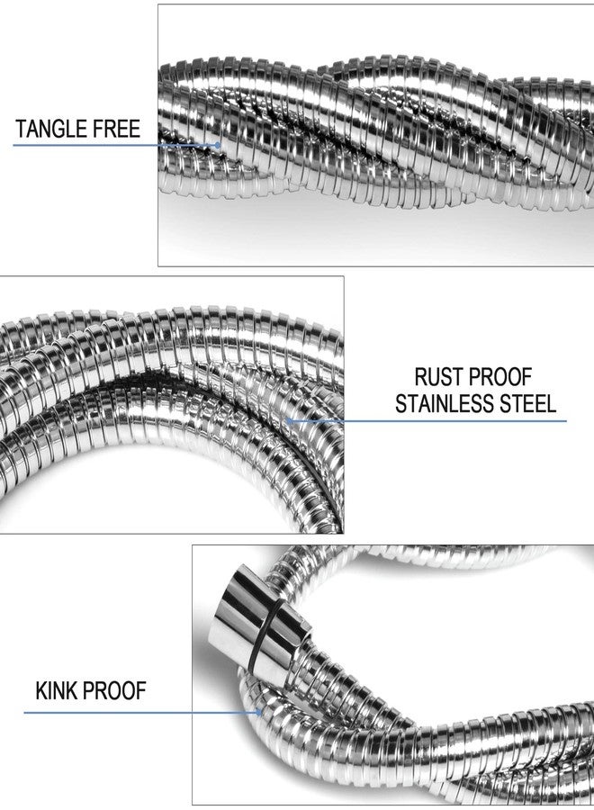 Eisinly Shower Hose, 79 Inches Extra Long Stainless Steel Handheld Shower Head Hose with Brass Insert and Nut, Durable and Flexible, Chrome - Image 4