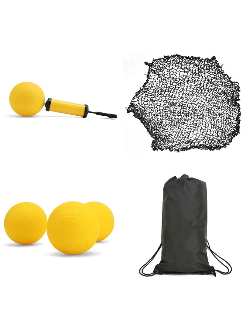 مجموعة لعبة سبايكبول المحمولة للكرة الطائرة الشاطئية، شبكة خارجية مستديرة، 3 كرات مع حقيبة حمل - Image 5