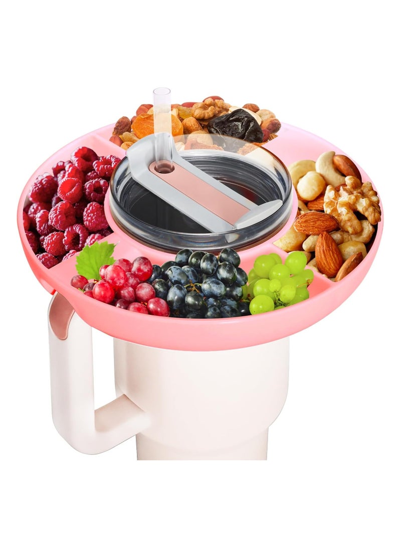 Hihonor Snack Bowl for Stanley 40 oz Tumbler with Handle Tumbler Snack Tray Compatible with Stanley Cup 40 oz with Handle Reusable Snack Ring for Stanley Cup Accessories Barbie Pink  - Image 1