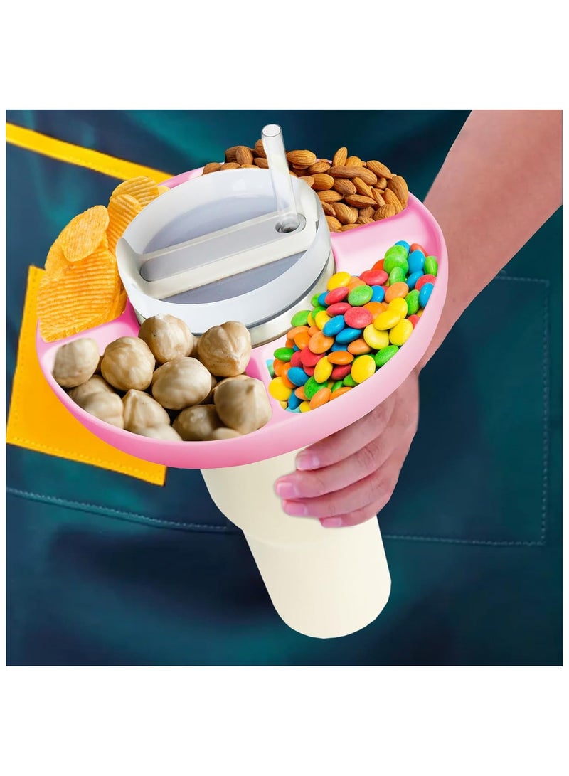 Hihonor Snack Bowl for Stanley 40 oz Tumbler with Handle Tumbler Snack Tray Compatible with Stanley Cup 40 oz with Handle Reusable Snack Ring for Stanley Cup Accessories Barbie Pink  - Image 3