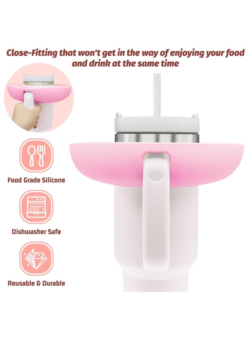 Hihonor Snack Bowl for Stanley 40 oz Tumbler with Handle Tumbler Snack Tray Compatible with Stanley Cup 40 oz with Handle Reusable Snack Ring for Stanley Cup Accessories Barbie Pink  - Image 4