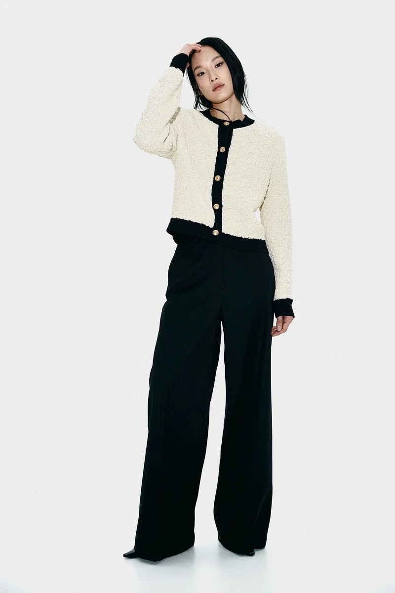 H&M Textured-Knit Cardigan