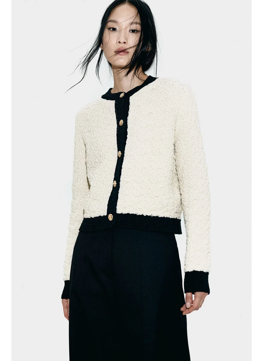 H&M Textured-Knit Cardigan