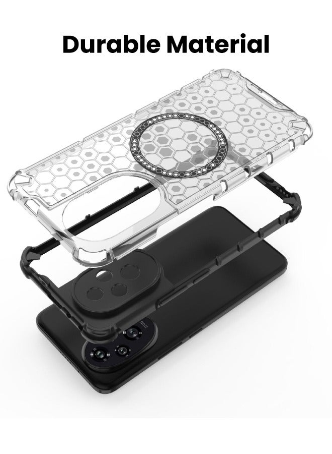 Honor 200 5G Case, Magnetic [Compatible with Magsafe] Composite Material Case Cover, Beehive Style Design, Four Corners Anti-Fall Full Body Shockproof Case Cover for Honor 200 5G 6.7 inch - Image 3