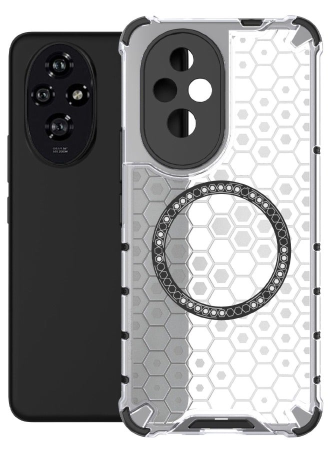 Honor 200 5G Case, Magnetic [Compatible with Magsafe] Composite Material Case Cover, Beehive Style Design, Four Corners Anti-Fall Full Body Shockproof Case Cover for Honor 200 5G 6.7 inch - Image 1